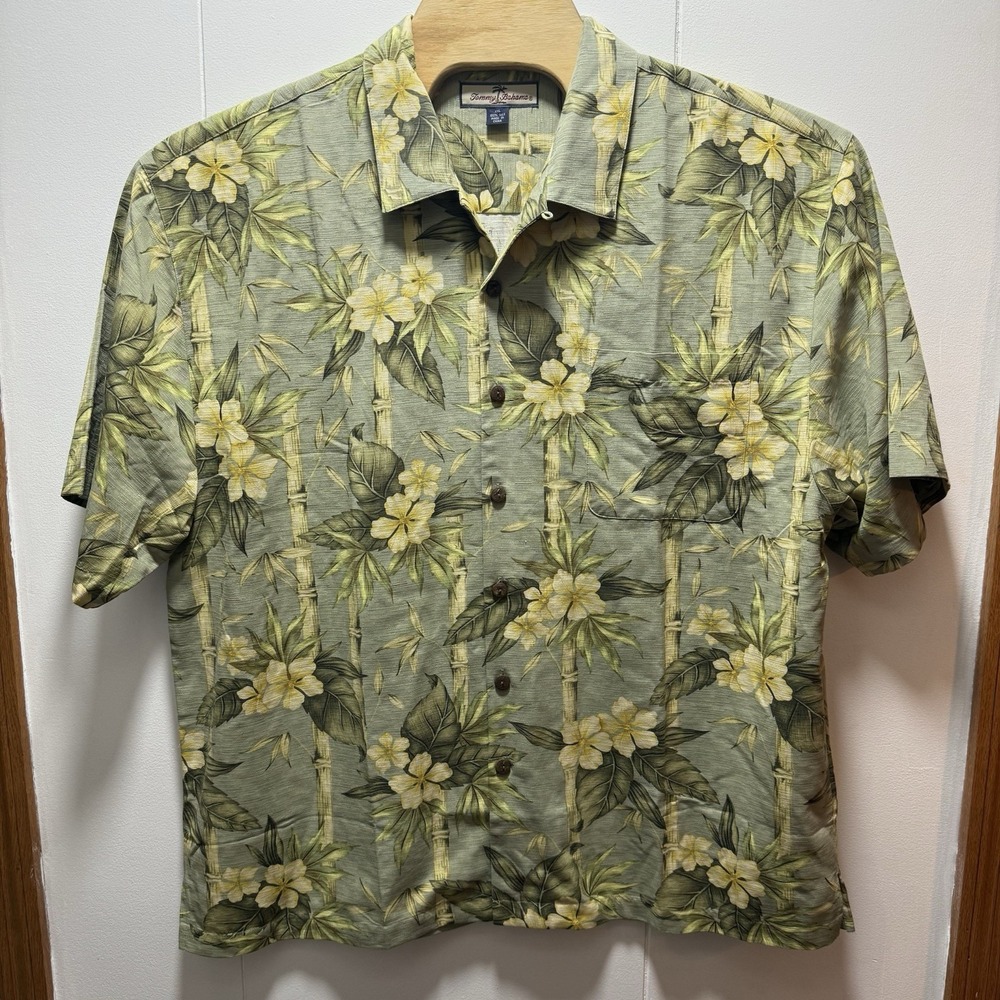 Tommy Bahama Men's 100% Silk Button Up‎ Short Sleeve Shirt Tropical Size 2XL
